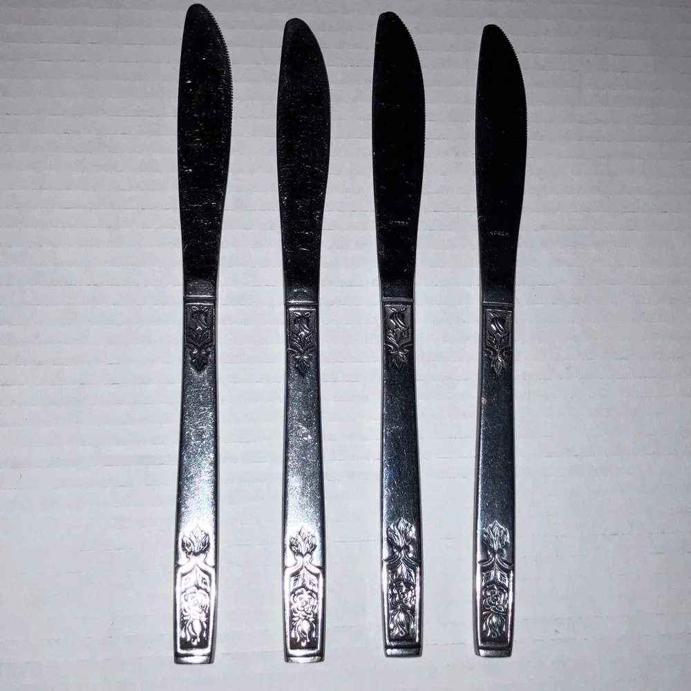 Imperial International Young Rose Flatware Butter Knife Set of 4 Stainless Steel